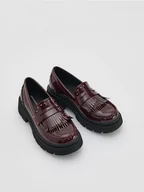 Buty dla dziewczynek - Reserved - Lakierowane loafersy - bordowy - miniaturka - grafika 1