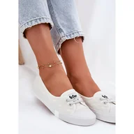 Trampki damskie - Tenisówki Trampki Damskie Z Haftem Lee Cooper LCW-25-31-3447L Białe - miniaturka - grafika 1