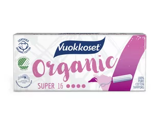 Vuokkoset VUOKKOSET Tampony organiczne super 16 szt - Tampony - miniaturka - grafika 1