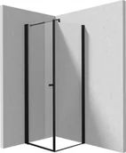 Kabiny prysznicowe - Kabina prysznicowa Deante Kerria Plus 80x80 kwadratowa nero transparentne uniwersalna KKNNW08S08 - miniaturka - grafika 1