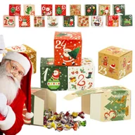 Ozdoby bożonarodzeniowe - KALENDARZ ADWENTOWY Składane Pudełka 24 elementy Papierowy Pusty Pudełeczka - miniaturka - grafika 1