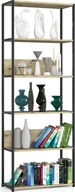 Regały - Fabryka Mebli Akord Regał industrialny metalowy 70 cm - czarny-dąb artisan - 6 półek - miniaturka - grafika 1