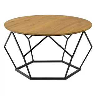 Stolik kawowy OAKLOFT 40x70 cm czarny/dąb - Ławy i stoliki kawowe - miniaturka - grafika 1