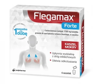 POLPHARMA Flegamax Forte x 6 sasz - Przeziębienie i grypa - miniaturka - grafika 1