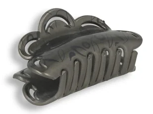 Orientana, Klamra spinka do włosów ciemno szare zawijasy - Ozdoby do włosów - miniaturka - grafika 1