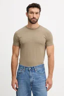 Koszulki męskie - Trussardi t-shirt męski kolor beżowy gładki G0228000042N - miniaturka - grafika 1