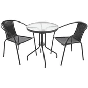 Meble ogrodowe - Zestaw mebli ogrodowych Bistro czarny PATIO - miniaturka - grafika 1