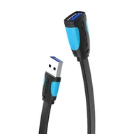 Kable komputerowe i do monitorów - Płaski przedłużacz USB3.0 Vention VAS-A13-B300 3m czarny - miniaturka - grafika 1