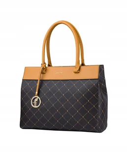 Duża Torebka Damska Shopper Elegancka Na Ramię PUCCINI Brązowa BLXP0040 2 - Torebki damskie - miniaturka - grafika 1