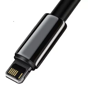 Kabel USB do Lightning Baseus Tungsten Gold, 2.4A, 1m (czarny) - Kable USB - miniaturka - grafika 6