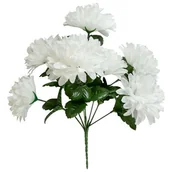 Sztuczne kwiaty - Bukiet chryzantem 7 główek 32 cm biały - miniaturka - grafika 1
