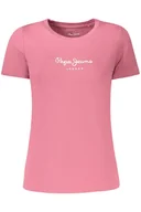 Koszulki i topy damskie - PEPE JEANS DAMSKA RÓŻOWA KOSZULKA Z DŁUGIM RĘKAWEM - Pepe Jeans - miniaturka - grafika 1