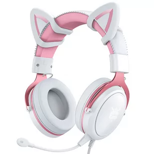 Słuchawki Gamingowe Onikuma X10 Kocie Uszy Usb Różowo-Białe - Słuchawki - miniaturka - grafika 1