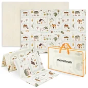 Maty piankowe - Dwustronna mata piankowa składana 180 x 120 x 1cm - Urocze miasteczko/Piaskowy Beż - miniaturka - grafika 1