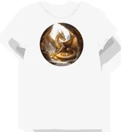 Koszulki i topy damskie - Koszulka damska biała z motywem smoka i złota XL - miniaturka - grafika 1