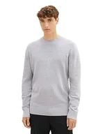 Swetry męskie - TOM TAILOR Denim sweter męski, 15398 – Light Stone Grey Melange, S - miniaturka - grafika 1