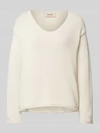 Swetry damskie - Sweter z dzianiny z dekoltem w serek model ‘BINE’ - miniaturka - grafika 1