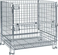 Szafy i regały magazynowe - Kongamek Metalowy boks siatkowy składany wymiar 120x100x118 - miniaturka - grafika 1