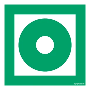 AC074 PRZYCISK OTWIERANIA DRZWI EWAKUACYJNYCH, TS - PŁYTA TD FOTOLUMINESCENCYJNA; (250X250MM) - Systemy ekspozycyjne i znaki informacyjne - miniaturka - grafika 1