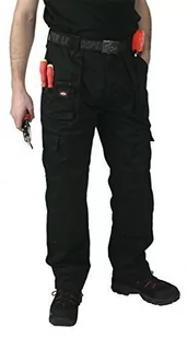 Lee Cooper Cooper Męskie bojówki odzież robocza spodnie wielofunkcyjne ochraniacze na kolana kieszeń spodnie czarne 38W/33L LCPNT206 - Spodnie męskie - miniaturka - grafika 1