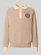 Swetry męskie - Sweter z dzianiny z detalem z logo - miniaturka - grafika 1