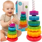 Zabawki interaktywne dla dzieci - Wieża edukacyjna piramidka sorter kształtów piramida edukacyjna wieżyczka 1 - miniaturka - grafika 1