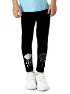 Legginsy - Legginsy dziewczęce getry długie z aplikacją 3D czarne chmurka 98-104 YOCLUB - miniaturka - grafika 1