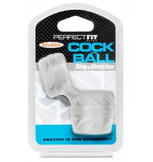 Pierścienie erekcyjne - Perfect Fit (US) Pierścień Erekcyjny SilaSkin Cock & Ball Clear - grafika 1