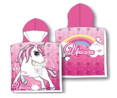 Okrycia kąpielowe dla dzieci - Ponczo Poncho ręcznik JEDNOROŻEC UNICORN dla dzieci 50x100 kaptur - miniaturka - grafika 1