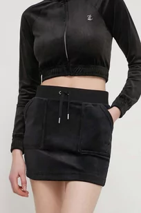 Juicy Couture spódnica welurowa kolor czarny mini ołówkowa - Spódnice - miniaturka - grafika 1