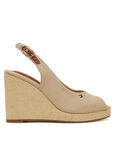 Tommy Hilfiger Espadryle Flag High Wedge Espad Slingback FW0FW08597 Beżowy - Espadryle damskie - miniaturka - grafika 1