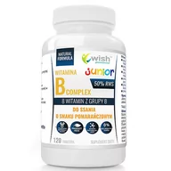Witaminy i minerały dla sportowców - Wish Witamina B Complex Junior Do Ssania 120tabs - miniaturka - grafika 1