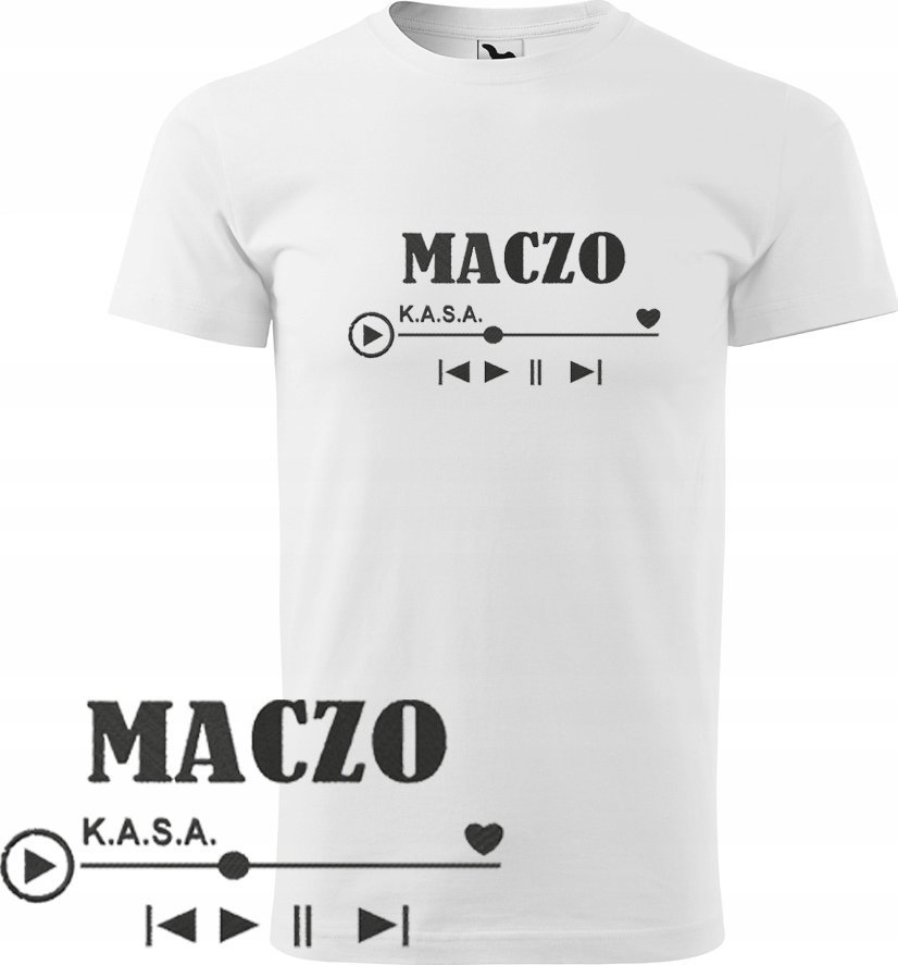 KOSZULKA MĘSKA Z MUZYKĄ MACZO L KRÓTKI RĘKAW HAFT PREZENT DZIEŃ CHŁOPAKA