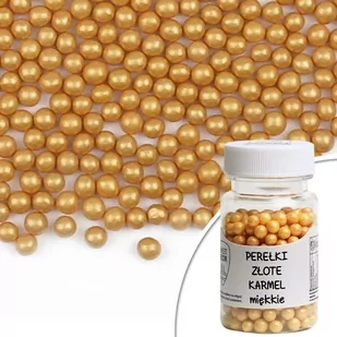 Posypka cukrowa PEREŁKI MIĘKKIE ZŁOTE KARMELOWE Sweet Decor, 30 g - Dodatki do ciast w proszku - miniaturka - grafika 1
