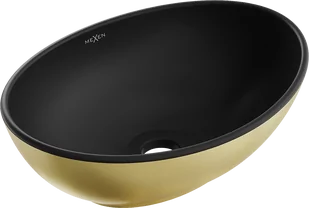 Mexen Elza umywalka nablatowa 40 x 33 cm, czarna mat/złota - 21014026 - Umywalki Mexen Elza umywalka nablatowa 40 x 33 cm, czarna mat/złota - 21014026 - Umywalki - miniaturka - grafika 1