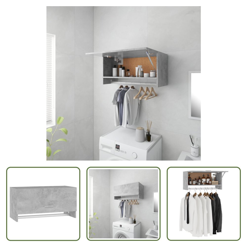 The Living Store Szafa betonowa szara 70x32,5x35cm materiał drewnopochodny