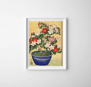 Plakat retro Kwitnąca azalia Ohary Koson - Plakaty - miniaturka - grafika 1