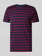 Koszulki męskie - T-shirt z prążkowanym okrągłym dekoltem - miniaturka - grafika 1