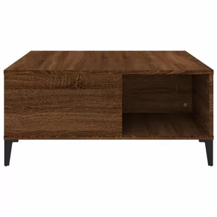 vidaXL Stolik kawowy, brązowy dąb, 80x80x36,5 cm - Ławy i stoliki kawowe - miniaturka - grafika 1
