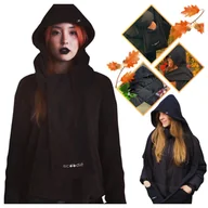 Apaszki i szaliki damskie - Szalik z Odpinanym Kapturem Scoodie Polar 197 cm Kieszenie 2w1 Czarny Large - miniaturka - grafika 1