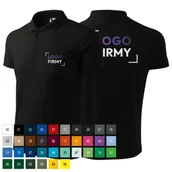 Koszulki męskie - Koszulka czarna polo z logo na sercu i plecach męska z nadrukiem logo firmy 200g 203 koszulka polo WSZYSTKIE KOLORY - miniaturka - grafika 1