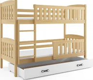 Łóżka dla dzieci i młodzieży - Elior Piętrowe łóżko dla dzieci z białą szufladą 90x200 - Celinda 3X - miniaturka - grafika 1
