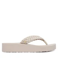 Klapki i japonki damskie - Japonki Tommy Hilfiger Th Wedge Cornrow Beach Sandal FW0FW09037 Écru - miniaturka - grafika 1