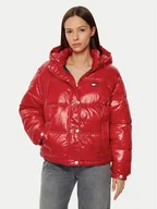 Kurtki damskie - Tommy Jeans Kurtka puchowa DW0DW20210 Czerwony Regular Fit - miniaturka - grafika 1