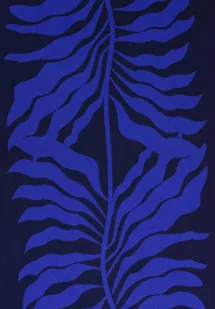 Granatowy koc z bawełny organicznej Paproć KABAK - Koce - miniaturka - grafika 1