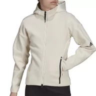Bluzy sportowe damskie - Bluza adidas Z.N.E. Sportswear Hoodie H40976 - beżowa - Adidas - miniaturka - grafika 1