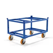 Wózki magazynowe - Bezpieczny wózek paletowy FRAME, 1000 kg, koła PU Ø 160 mm, 1200x800x755 mm - miniaturka - grafika 1