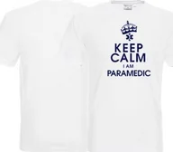 Odzież robocza - Promostars LPP - Koszulka męska KEEP CALM I AM PARAMEDIC biała - miniaturka - grafika 1
