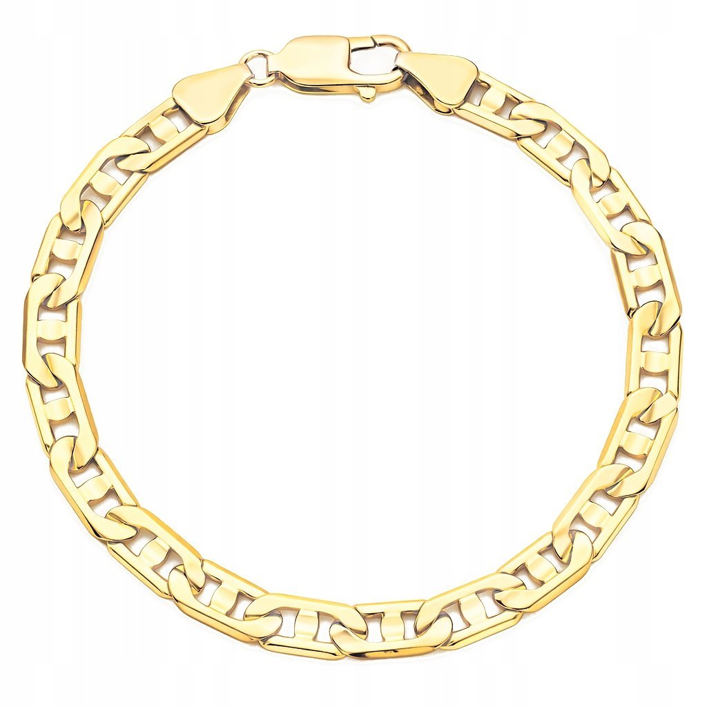 MĘSKA PEŁNA BOGATA BRANSOLETKA KLASYCZNY SPLOT GUCCI 14KT 585