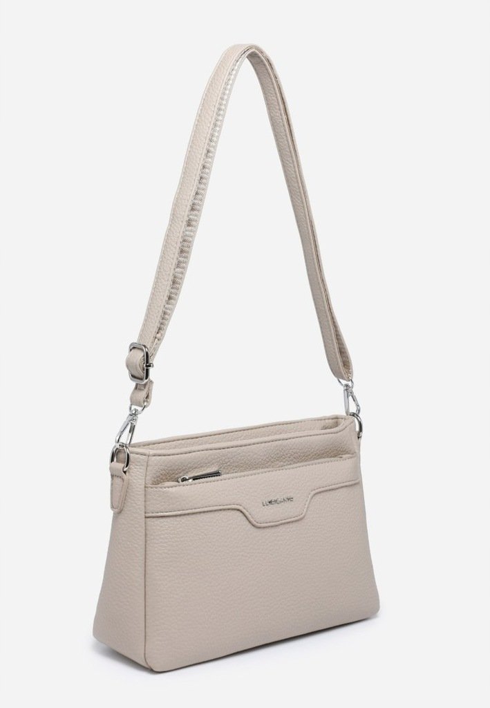Elegancka Stylowa Listonoszka Torebka Damska Beżowa LUIGISANTO Na Ramię